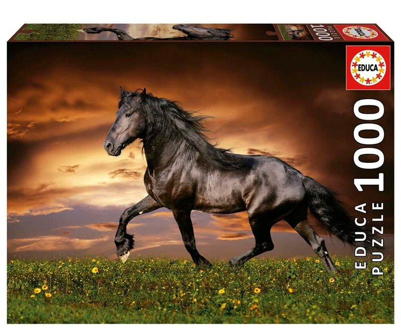 Puslespil - Motiv af hest i trav - 1000 brikker