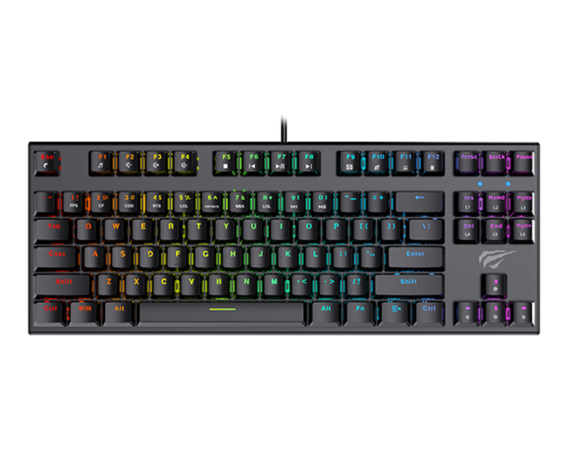 Havit KB857L Tastatur Mekanisk RGB Kabling Nordisk