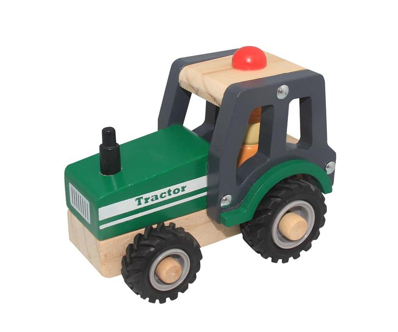 Magni - Traktor i træ med gummihjul