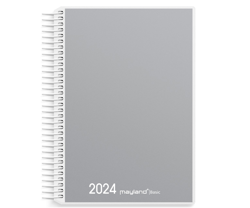 Mayland Basic dagkalender grå PP-plast 2024