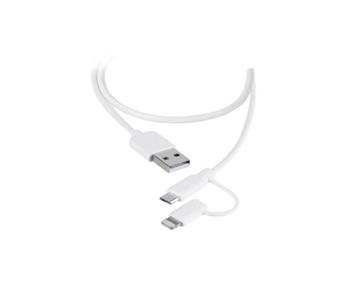 Vivanci Combo Lightning/Micro-USB Cable 1m Hvid