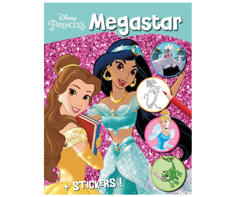 Disney Princess Megastar malebog med klistermærker