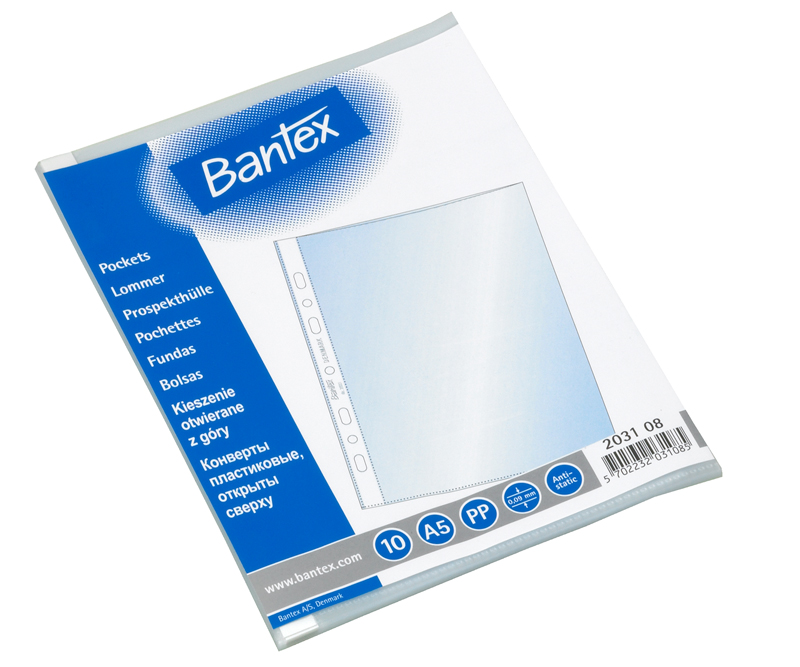 Bantex Lomme A5 0,08mm Refleksfri - 10 Stk
