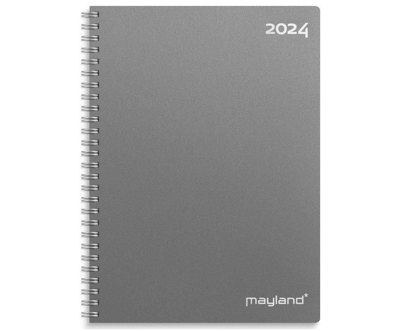 Mayland A5 ugekalender højformat mørkegrå PP-plast 2024