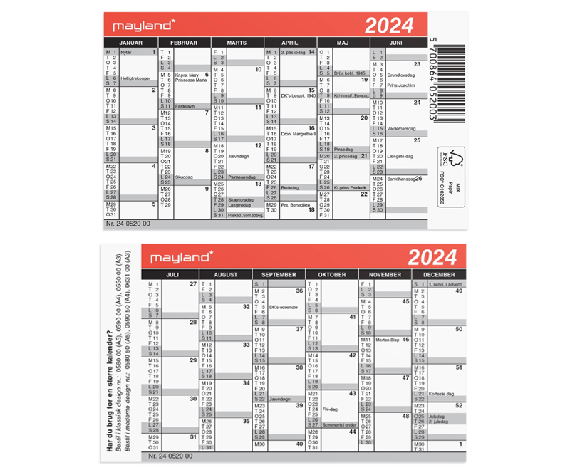 Mayland Mini kalender 2024