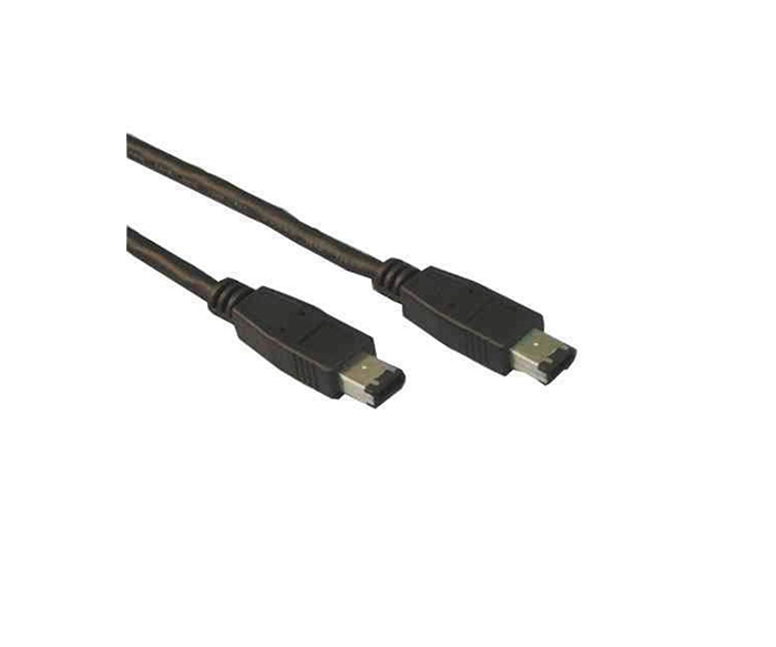 Firewire kabel (IEEE 1394) med 6-polede stik i begge ender.
