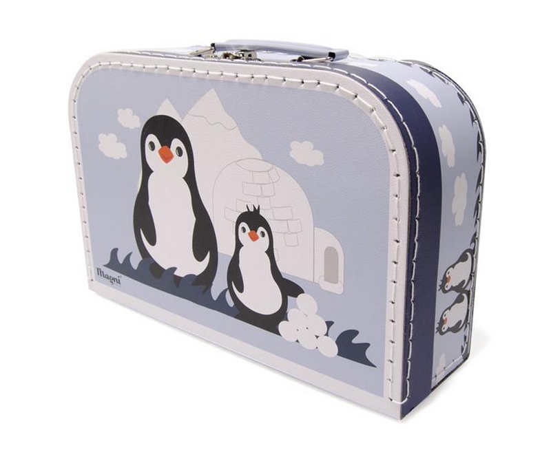 Børne kuffert, 29,3x19,3x9,2 cm - Pingvin