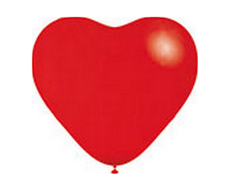 Ballon hjerte, rød  - 4 stk