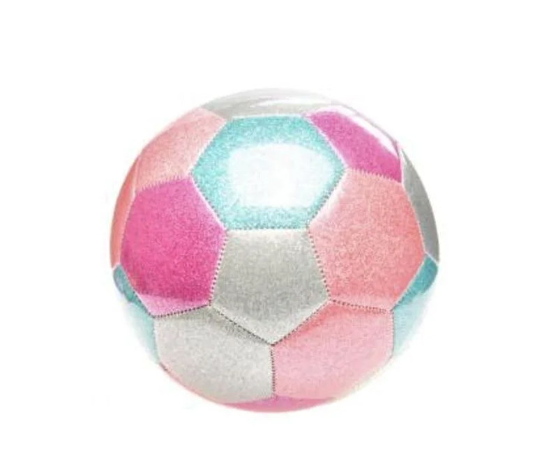 Fodbold pink glitter str 5 - Ø22 cm