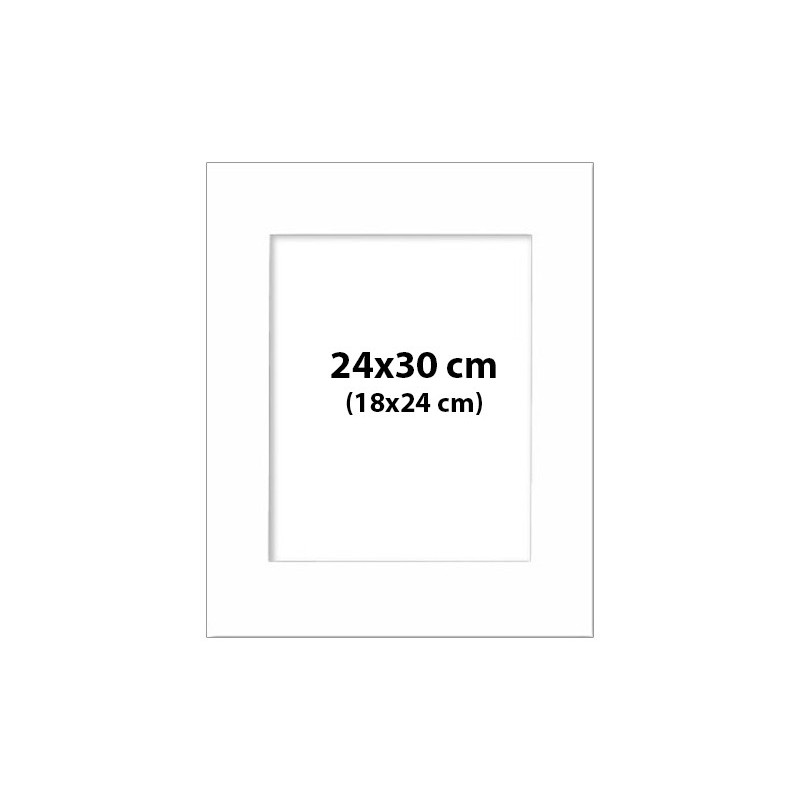 Passepartout i hvid 24x30 cm - 18x24 cm