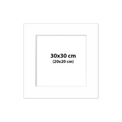 Passepartout i hvid 30x30 cm - 20x20 cm