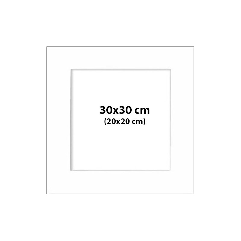Passepartout i hvid 30x30 cm - 20x20 cm