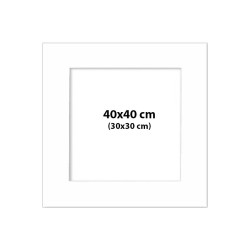 Passepartout i hvid 40x40 cm - 30x30 cm
