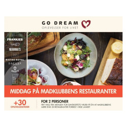 GO DREAM - Middag på Madklubbens restauranter (Fysisk Gaveæske)