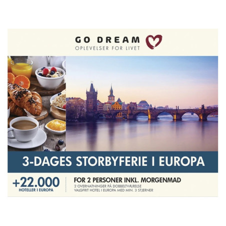 Go Dream - 3 Dages storbyferie i Europa (Fysisk Gaveæske)