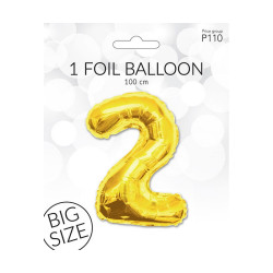 Folie ballon i Guldfarve - str. 100 cm - Tal nr. 2