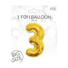 Folie ballon i Guldfarve - str. 100 cm - Tal nr. 3