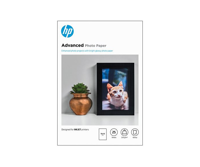 HP Advanced Glossy Photo 10x15 250 g/m² - 25 stk