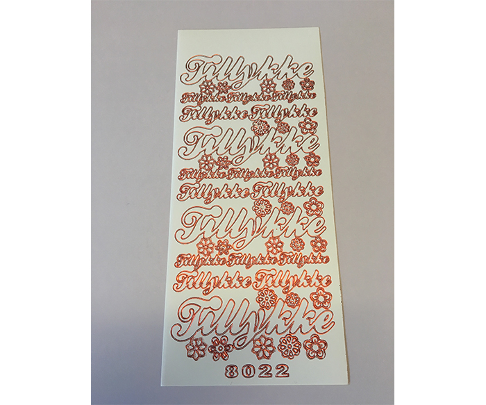 Stickers Peel Off,  Tillykke/blomst, hvid/rød