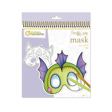 Avenue Mandarine Graffy Pop Mask 24 stk - Fantastiske dyr