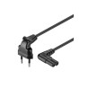 goobay Strøm IEC 60320 C7 Europlug (strøm CEE 7/16) (male) Sort 1m Strømkabel