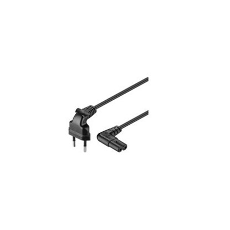 goobay Strøm IEC 60320 C7 Europlug (strøm CEE 7/16) (male) Sort 3m Strømkabel