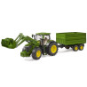 Bruder John Deere 7R 350 Traktor med frontlæsser og tiptrailer