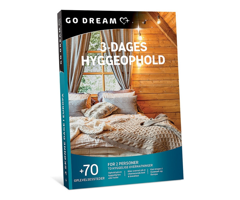 GO DREAM - 3-DAGES HYGGEOPHOLD (Fysisk Gaveæske)