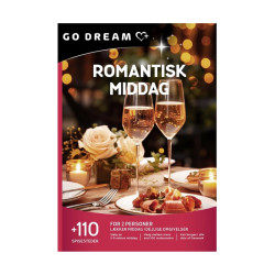 GO DREAM - Romantisk middag for 2 (Fysisk Gaveæske)