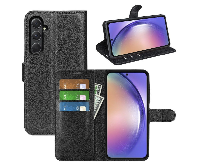 Samsung Galaxy A55 5G - Læder cover/pung - Sort