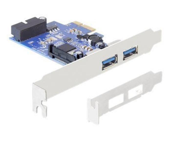 DeLock PCI Express Card > 2 x external USB 3.0 + 1 x internal 19 pin USB 3.0