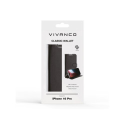 Vivanco Classic Wallet iPhone 16 Pro Sort