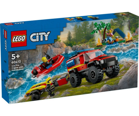 Lego City, Firhjulstrukket brandbil med redningsbåd (60412)