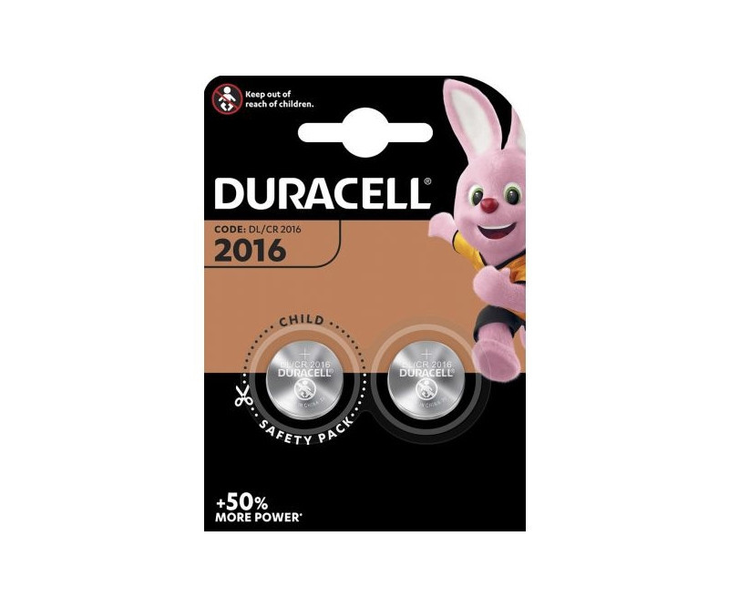 Duracell CR2016 3V Lithium batteri - 2 stk