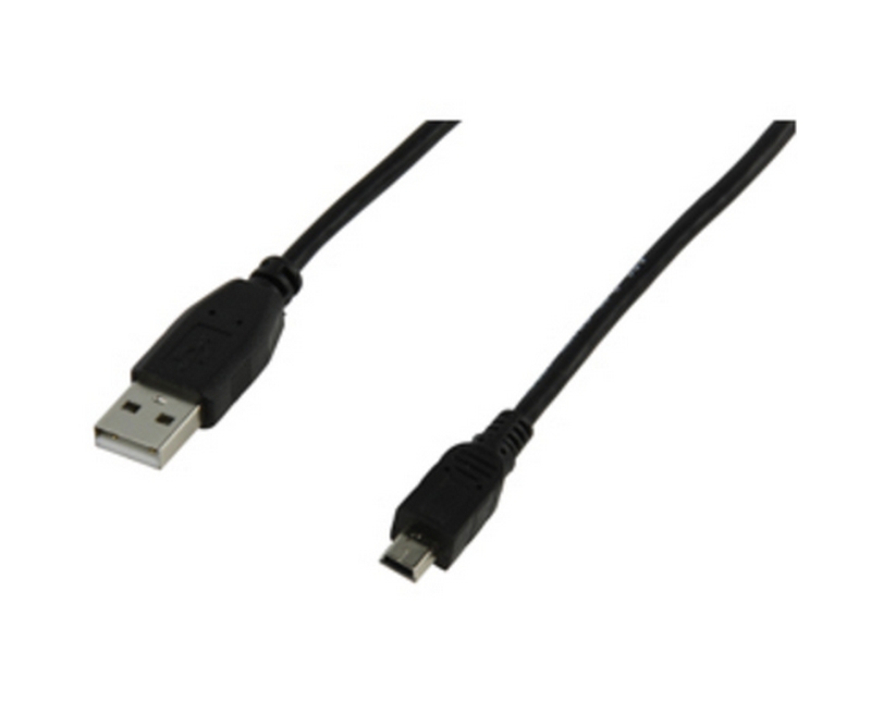 USB-A  2.0 kabel (Han) - Mini B-  sort - 1,80 m