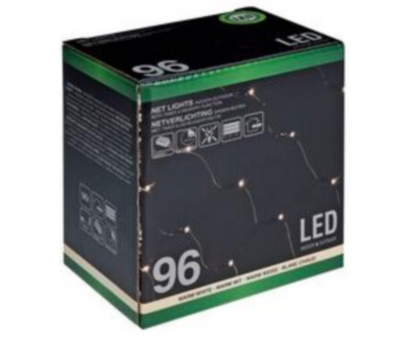 Batteri LED lysnet med 96 varmhvide