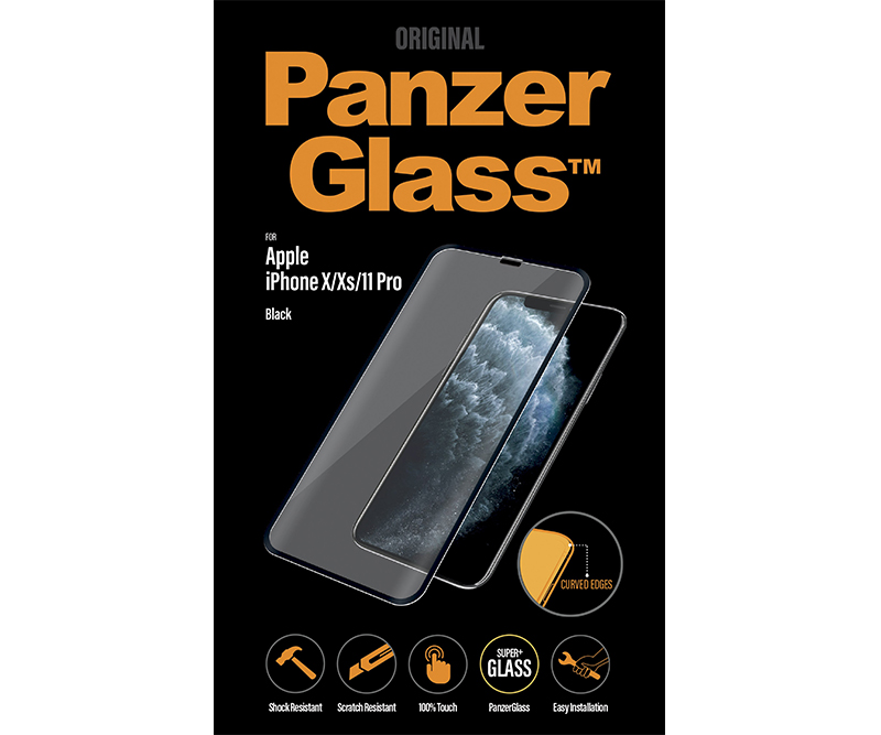 PanzerGlass Apple iPhone X/Xs/11 Pro - Black Case Friendly (Premium Glass)