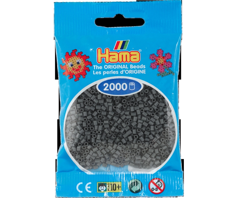 Mini perler 2,5mm - mørk grå  (nr 501-71)