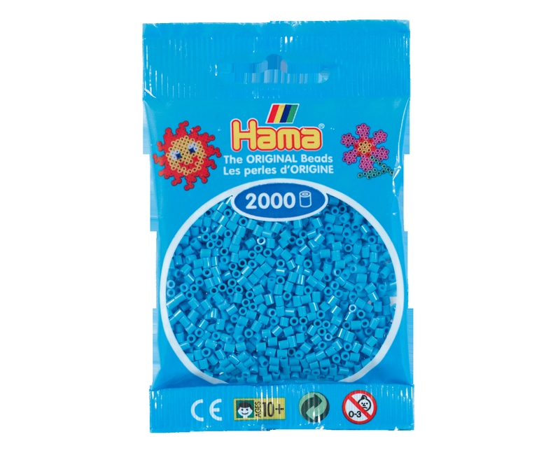 Mini perler 2,5mm - azurblå  (nr 501-49)