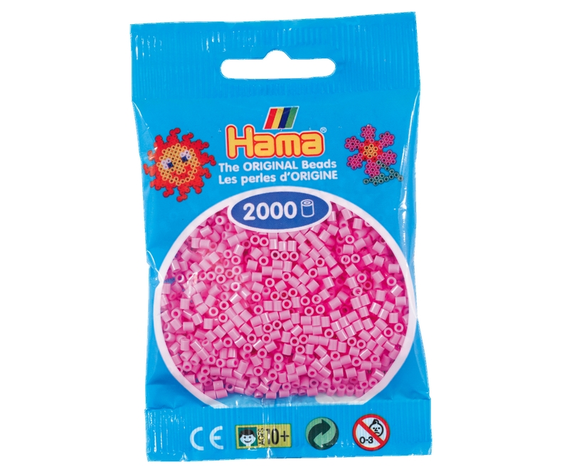 Mini perler 2,5mm - pastel pink  (nr 501-48)
