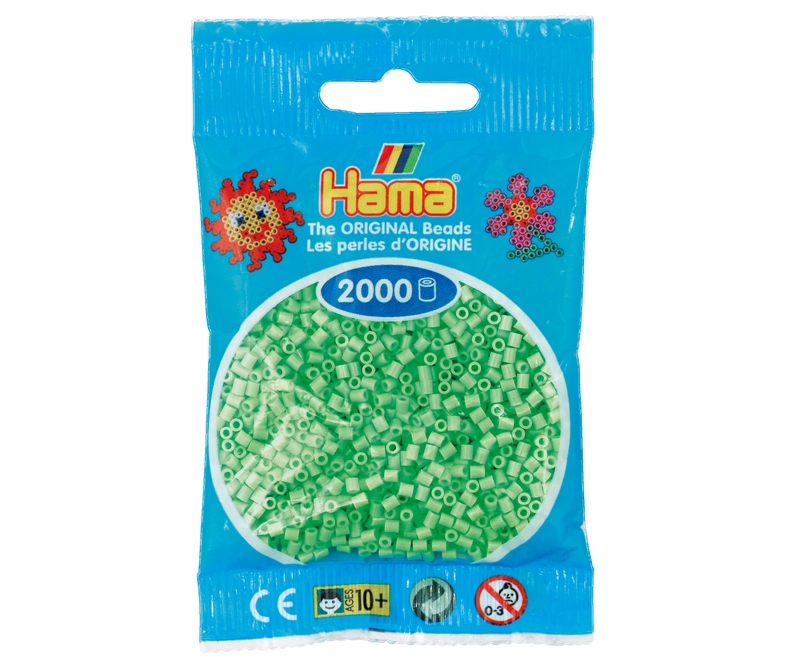 Mini perler 2,5mm - pastel grøn  (nr 501-47)