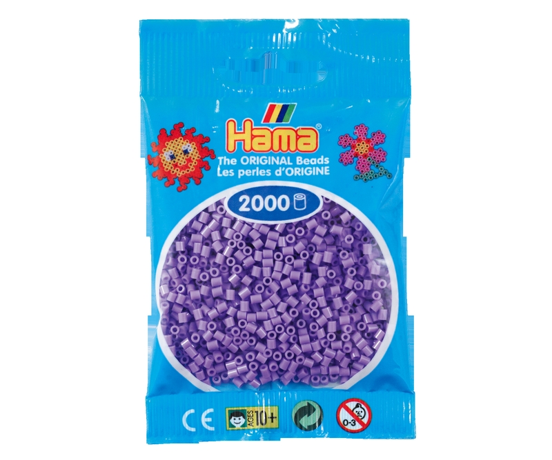 Mini perler 2,5mm - pastel lilla  (nr 501-45)