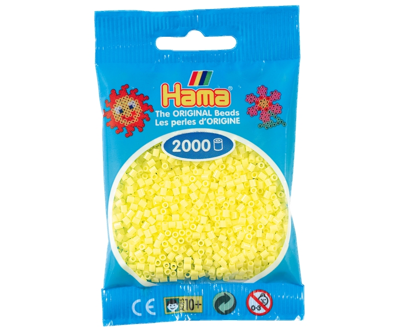 Mini perler 2,5mm - pastel gul  (nr 501-43)