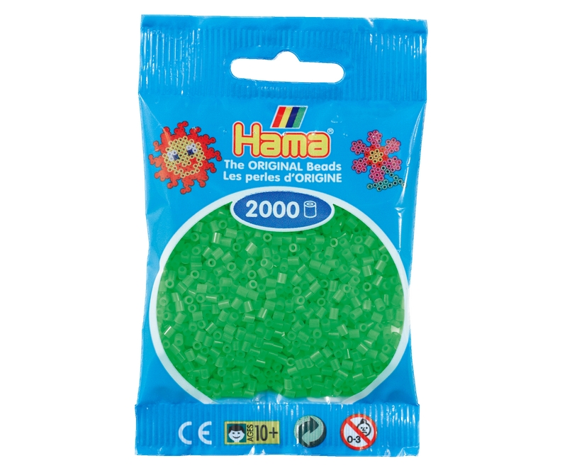Mini perler 2,5mm - fluorescerende grøn  (nr 501-42)