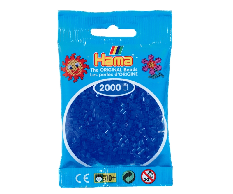 Mini perler 2,5mm - neon blå  (nr 501-36)