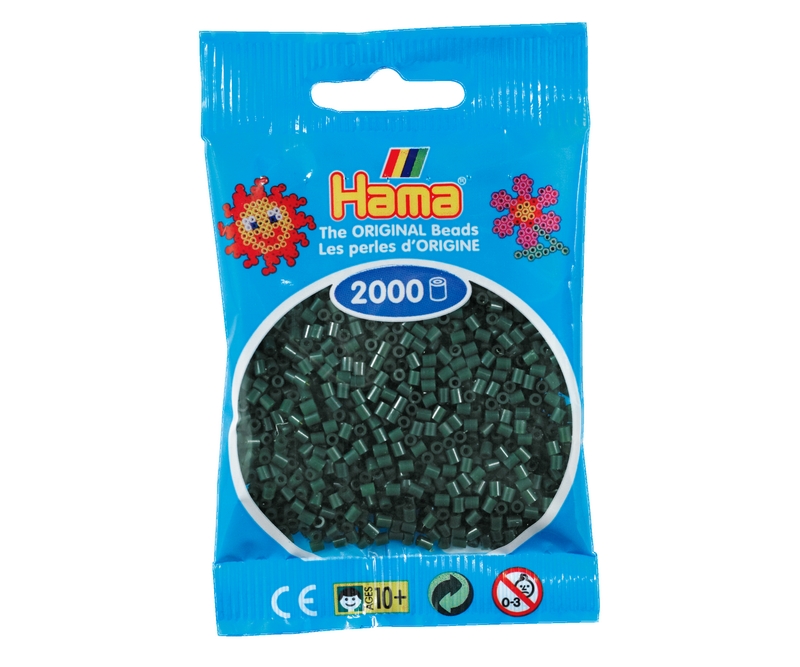 Mini perler 2,5mm -  mørkegrøn  (nr 501-28)
