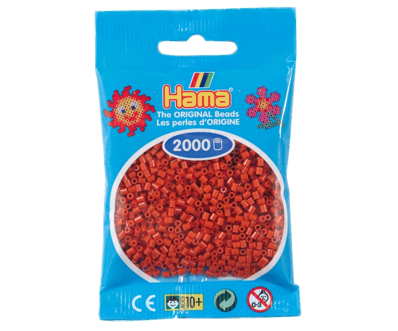 Mini perler 2,5mm -  rødbrun  (nr 501-20)
