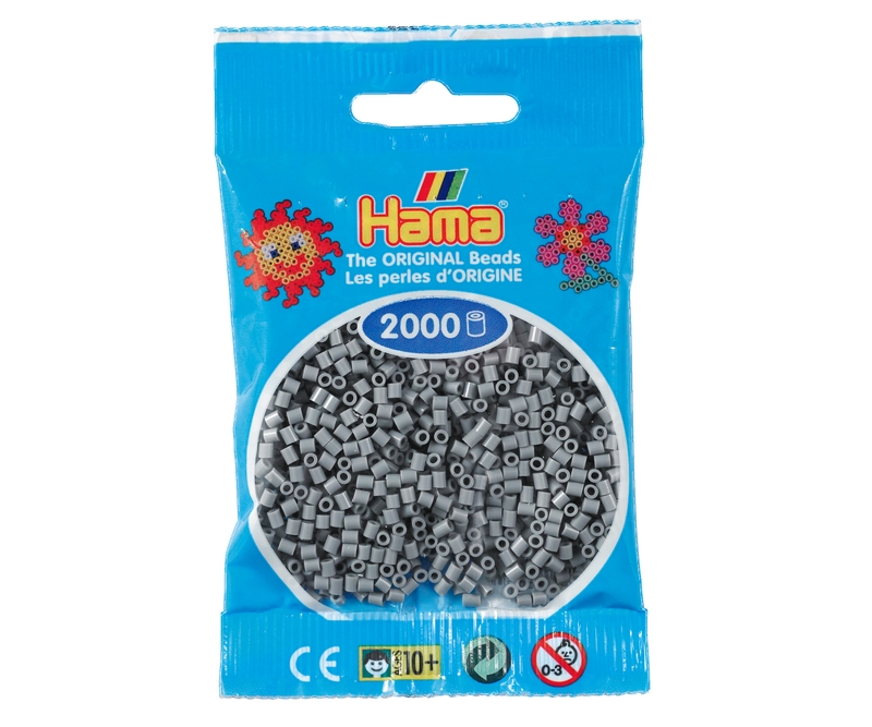 Mini perler 2,5mm -  grå  (nr 501-17)