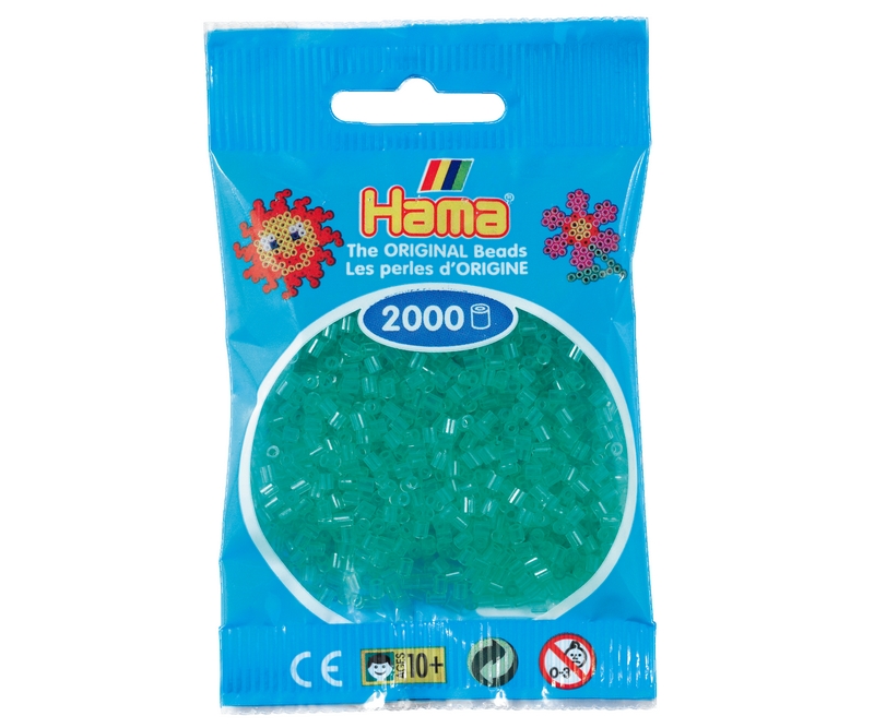 Mini perler 2,5mm -  transparent grøn  (nr 501-16)