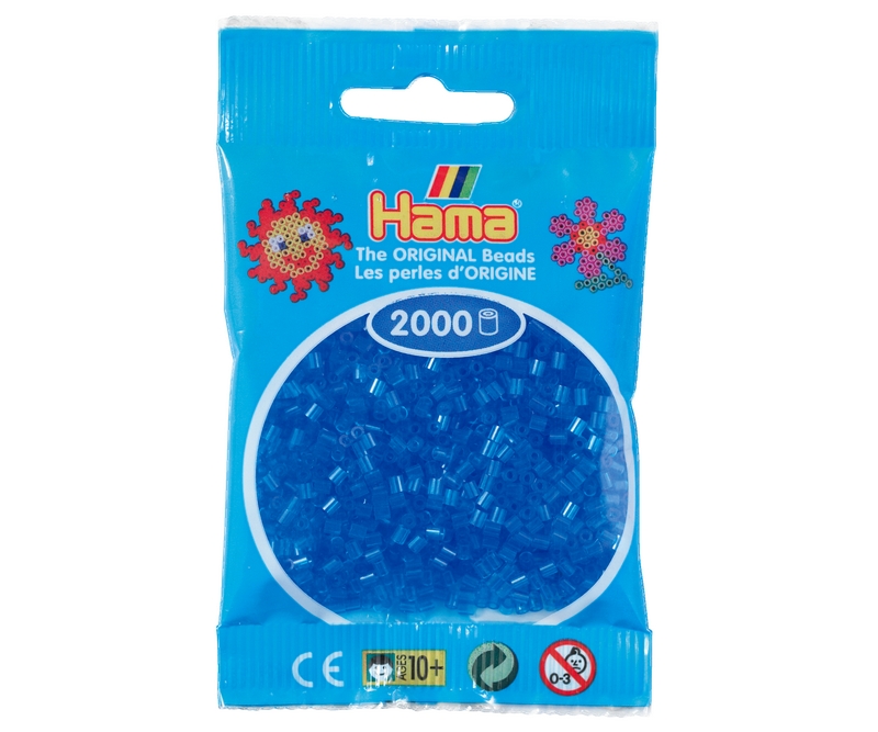 Mini perler 2,5mm -  transparent blå  (nr 501-15)